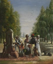 Servants at a Pump, ca. 1840.
