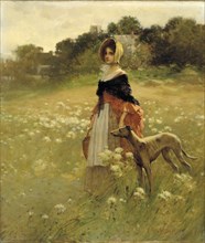 Young Girl and Dog, 1890.