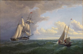 Whaler off the Vineyard--Outward Bound, 1859.