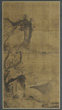 Landscape: mountains and water; a figure under a pine tree, 16th-early 17th century.