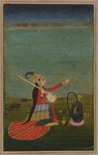 Female performer with tanpura, 18th century.