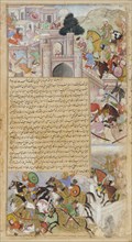 The Siege of Baghdad by Tahir, from the Tarikh-i-Alfi, ca. 1592-94.