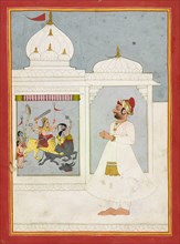 Thakur Ajit Singh worships the Goddess, dated 1817.