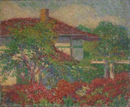 (Landscape with Red Roof Building), ca. 1880-1910.