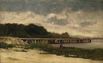 Untitled (landscape with pier), n.d.