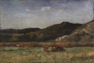 Untitled (landscape with cows grazing, hills), 1891.