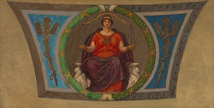 Sketch for Mosaic, Wisconsin State Capital, "Justice", ca. 1912.