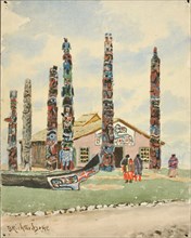 Alaska Building with Totems at St. Louis Exposition, 1904.