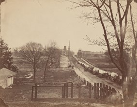 Train of Army Wagons Entering Petersburg, Virginia, April 1865.