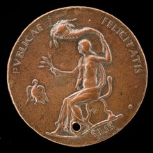 Felicitas Seated, Holding Ears of Corn and Waving Cornucopiae [reverse], 1494 or before.