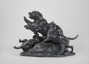 Bear Fleeing from Dogs, model n.d., cast after 1870 by 1873.