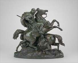 Two Arab Horsemen Killing a Lion, model 1838, cast by 1873.