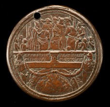 Emperor, Pope, and Cardinals on Ponte Sant' Angelo [reverse], 1468/1469.