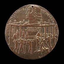 The Murder of Giuliano I de' Medici (The Pazzi Consiracy Medal) [reverse], 1478.