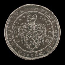 Arms and Inscription [reverse], 1592.