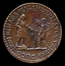 The Marquess Giving Alms [reverse], probably 1484/1506.