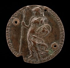 Minerva Holding a Spear and Shield [reverse], probably 1485/1490.