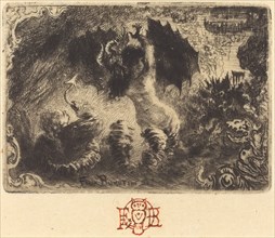 Jacques Cazotte's "Le Diable amoureux" (1st vignette), 1878.
