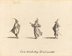 Lady with String Instrument, and Two Gentlemen, probably 1634.