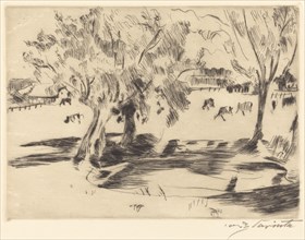 Landschaft mit Kühen (Landscape with Cows), 1917.