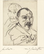 Zwei Männliche Studienköpfe - Selbstbildnisse (Sketch of Two Male Heads - Self-Portraits), 1915.