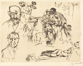 Sketches of Men, including Max Liebermann, c. 1915.