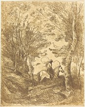 Horseman in the Woods, Large Plate (Le Grand Cavalier sous bois), c. 1854.