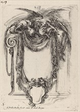 Cartouche Suspended from Corpses, 1647.