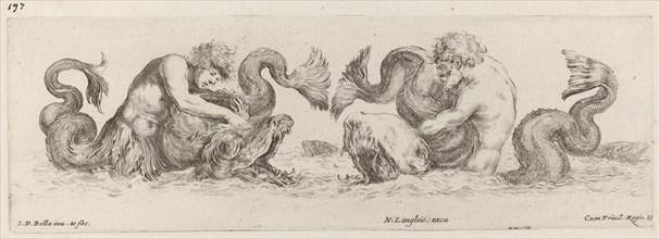Dolphins and Tritons, probably 1648.