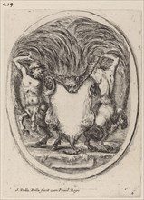 Cartouche in the Form of a Flayed Tiger Supported by Centaurs, 1647.