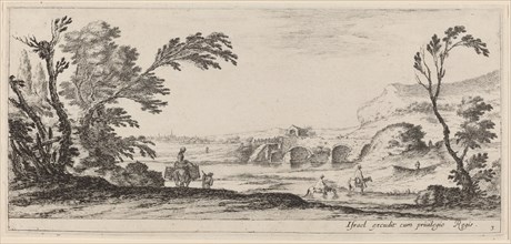Travelers Fording a Stream, in or before 1647.