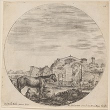Baths of Diocletian and Shepherd Sleeping, 1646.