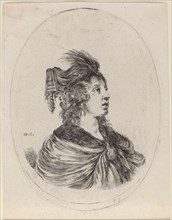 Woman in a Feathered Turban, Turned to the Right, 1649/1650.