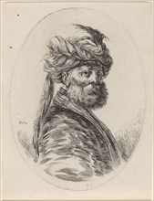Bearded Moor in a Feathered Turban with a Veil, Turned to the Right, 1649/1650.