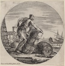 Galley Slave Hauling a Ship's Cargo, 1656.