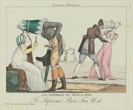 Les Invisibles en tête-à-tête (Tête-à-Tête with Poke Bonnets), c. 1805.