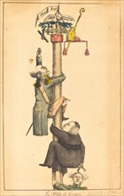 The Greasy Pole, 1815. [Le Mât de Cocagne].