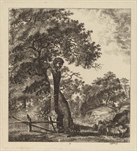 Wooded Landscape with a Herd of Goats and a Herm, 1764.