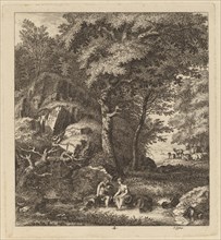 A Shepherd and a Young Woman With Their Feet in a Brook, 1764.