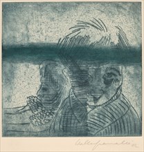 The Couple, Self-Portrait with Wife (Das Paar, Selbstporträt mit Frau), 1922.