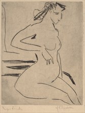 Female Nude Seated, 1909.