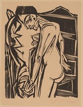 Female Nude Before a Cabinet, 1916.