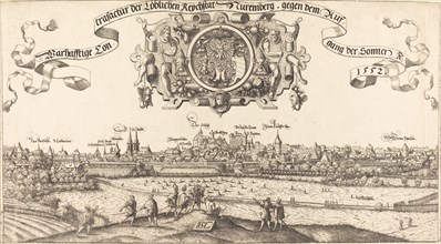 View of Nuremberg from the East [center section], 1552.