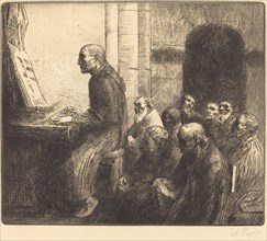 Monk Playing the Organ in Church (Moine jouant de l'orgue a l'eglise).