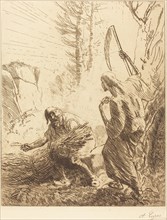 Death and the Woodcutter, 3rd plate (La mort et le bucheron).