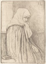 Young Peasant Seated in a Church (Jeune paysanne assise dans une eglise).