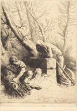 Death and the Woodcutter, 4th plate (La mort et le bucheron).