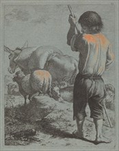 Shepherd with Donkey, Sheep and Goat, 1759.