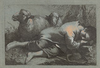 Peasant Boy Asleep near Two Sheep, 1758/1759.