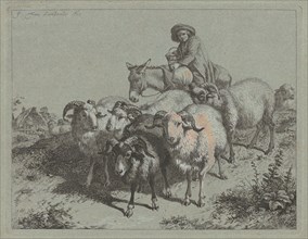 Boy on a Donkey Driving a Flock, 1763.